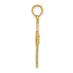 Load image into Gallery viewer, 14K Yellow Gold Polished and Engraved Cross &amp; Dove Charm Pendant
