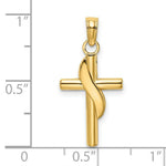 Load image into Gallery viewer, 14K Yellow Gold Polsihed With Banner Cross Charm Pendant
