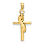 Load image into Gallery viewer, 14K Yellow Gold Polsihed With Banner Cross Charm Pendant
