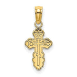 Load image into Gallery viewer, 14K Yellow Gold Mini Eastern Orthodox Cross Charm Pendant
