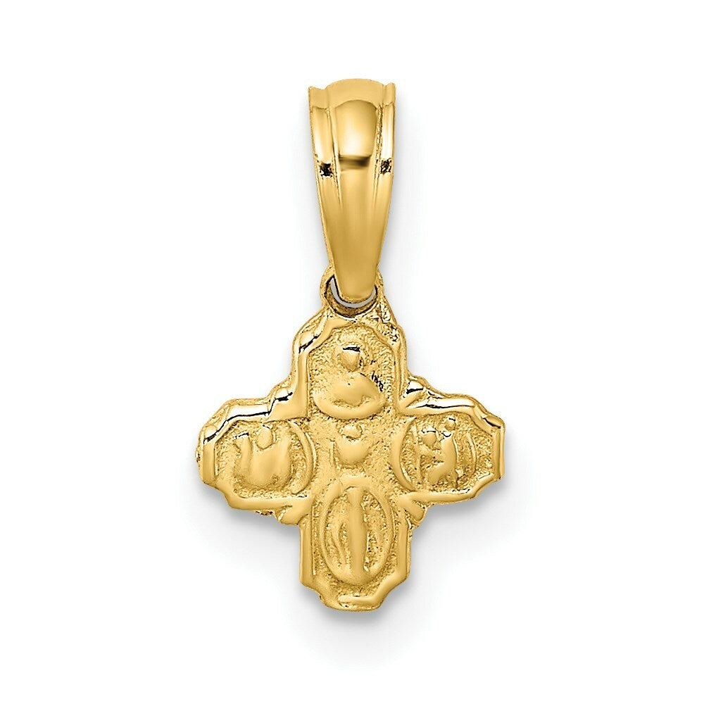 14K Yellow Gold Mini 4 WAY RELIGIOUS MEDAL / HP & ENGRAVED