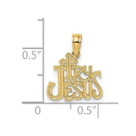 Load image into Gallery viewer, 14K Yellow Gold Polished and Engraved TRY JESUS Charm Pendant
