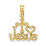 Load image into Gallery viewer, 14K Yellow Gold Jesus With Cross &amp; Heart Charm Pendant
