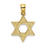 Load image into Gallery viewer, 14K Yellow Gold Engraved Swirls STAR OF DAVID Charm Pendant
