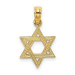 Load image into Gallery viewer, 14K Yellow Gold Engraved STAR OF DAVID Charm Pendant

