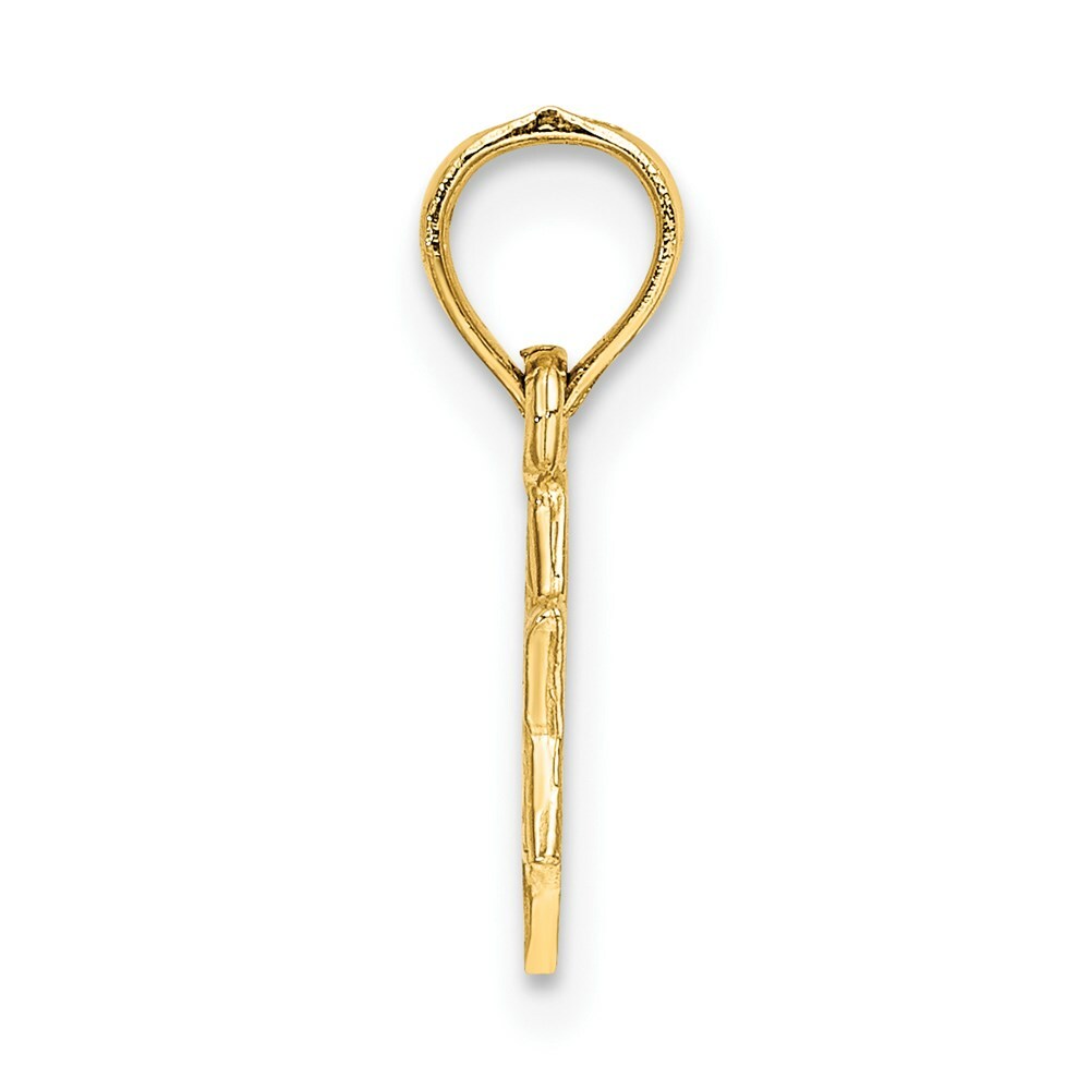 14K Yellow Gold Mini Star Of David With Engraved Swirl Charm Pendant