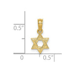 Load image into Gallery viewer, 14K Yellow Gold Mini Star Of David With Engraved Swirl Charm Pendant
