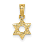 Load image into Gallery viewer, 14K Yellow Gold Mini Star Of David With Engraved Swirl Charm Pendant
