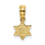 Load image into Gallery viewer, 14K Yellow Gold Engraved Mini Star Of David Charm Pendant
