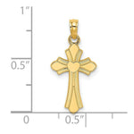 Load image into Gallery viewer, 14K Yellow Gold Polished Cross With Heart Charm Pendant
