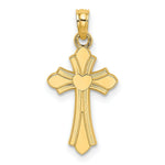 Load image into Gallery viewer, 14K Yellow Gold Polished Cross With Heart Charm Pendant
