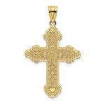 Load image into Gallery viewer, 14K Yellow Gold FLOWER CENTERED SCROLL Cross Charm Pendant
