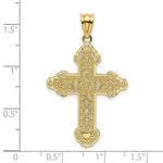 Load image into Gallery viewer, 14K Yellow Gold FLOWER CENTERED SCROLL Cross Charm Pendant
