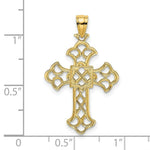Load image into Gallery viewer, 14K Yellow Gold Delicate Cut-Out Cross Charm Pendant
