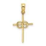 Load image into Gallery viewer, 14K Yellow Gold Polished Infinity Circles Cross Charm Pendant
