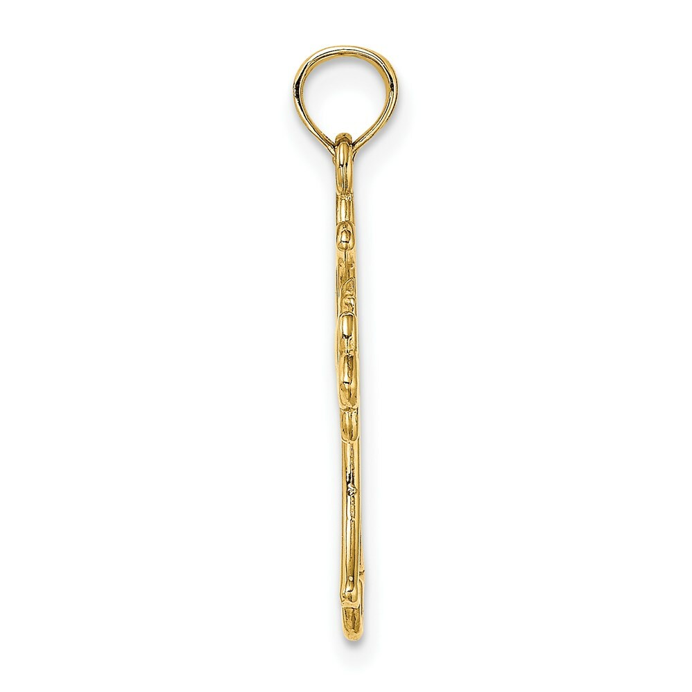 14K Yellow Gold Cut-Out Dove Center Cross Charm Pendant