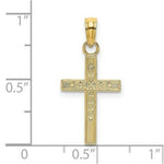 Load image into Gallery viewer, 14K Yellow Gold Textured Center Block Cross Charm Pendant
