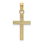 Load image into Gallery viewer, 14K Yellow Gold Textured Center Block Cross Charm Pendant
