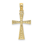 Load image into Gallery viewer, 14K Yellow Gold ENGRAVED Cross With FLARED TIPS Charm Pendant
