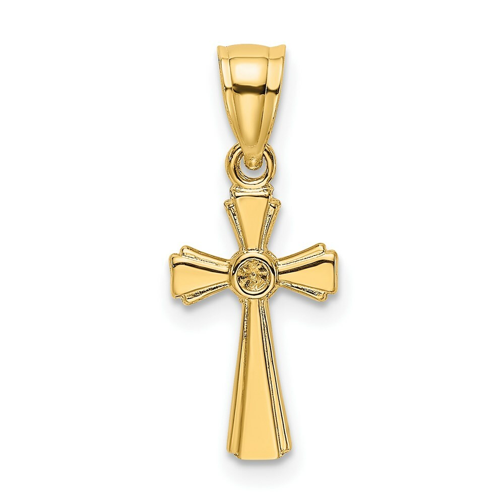 14K Yellow Gold Mini Cross Charm Pendant