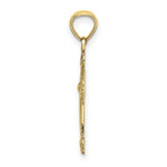 Load image into Gallery viewer, 14K Yellow Gold Cross With Scroll Tips &amp; Button Center Charm Pendant
