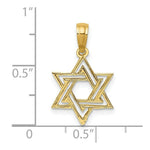 Load image into Gallery viewer, 14K Yellow Gold Polished Star Of David Charm Pendant
