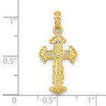 Load image into Gallery viewer, 14K Yellow Gold Polished and Textured Cross Charm Pendant
