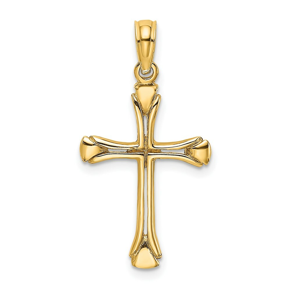 14K Yellow Gold Cross With TRIANGLE TIPS / CUT-OUT (2of2)