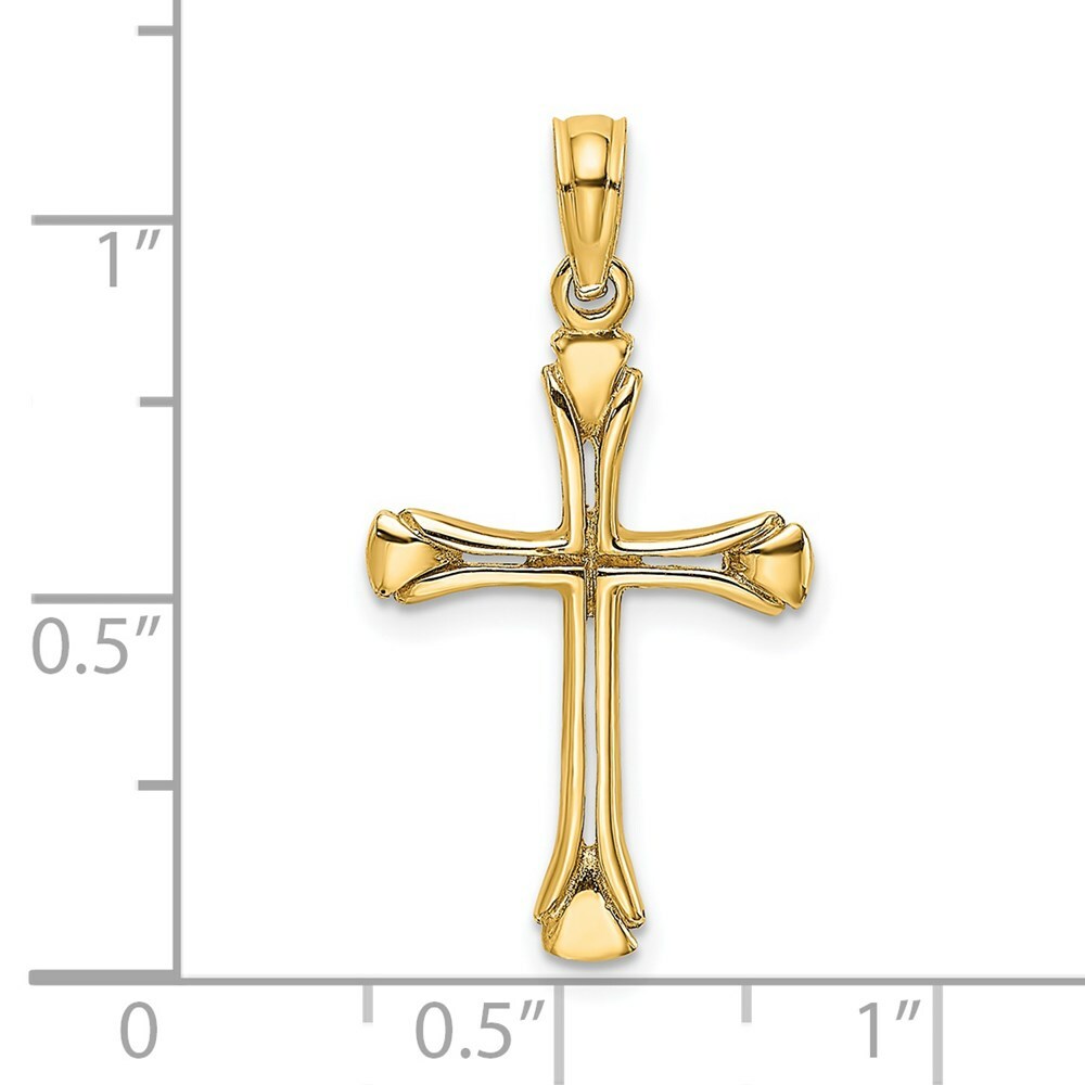 14K Yellow Gold Cross With TRIANGLE TIPS / CUT-OUT (2of2)