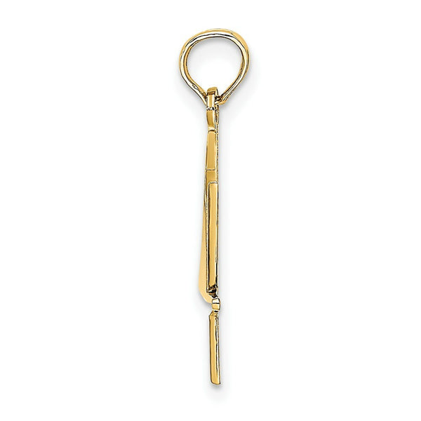 14K Yellow Gold 2-D & Polished Jewish Star Of David With Chai Charm Pendant