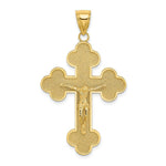 Load image into Gallery viewer, 14K Yellow Gold Crucifix With SPADE SHAPED TIPS Charm Pendant
