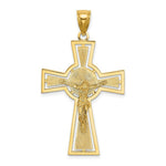Load image into Gallery viewer, 14K Yellow Gold Cut-Out Crucifix With CENTER CIRCLE Charm Pendant
