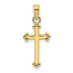 Load image into Gallery viewer, 14K Yellow Gold Polished Beaded Cross
