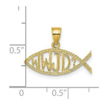 Load image into Gallery viewer, 14K Yellow Gold WWJD Ichthys Charm Pendant
