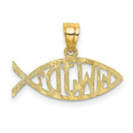 Load image into Gallery viewer, 14K Yellow Gold WWJD Ichthys Charm Pendant
