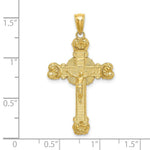 Load image into Gallery viewer, 14K Yellow Gold Crucifix With SUNBURST Charm Pendant
