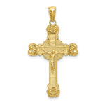 Load image into Gallery viewer, 14K Yellow Gold Crucifix With SUNBURST Charm Pendant
