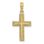 Load image into Gallery viewer, 14K Yellow Gold Cross With Textured Border Design Charm Pendant

