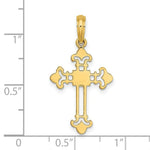 Load image into Gallery viewer, 14K Yellow Gold Cross With Spade Shape Design On Edges Charm Pendant
