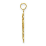 Load image into Gallery viewer, 14K Yellow Gold Cross With Filigree Lace Trim Charm Pendant
