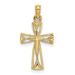 Load image into Gallery viewer, 14K Yellow Gold Cut-Out Cross With Triangle Ends Charm Pendant
