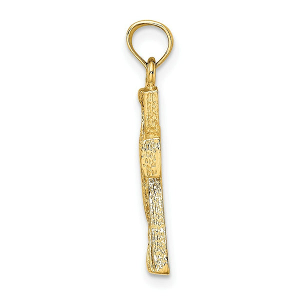 14K Yellow Gold Cut-Out Cross With Triangle Ends Charm Pendant