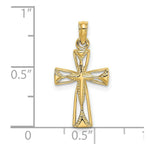 Load image into Gallery viewer, 14K Yellow Gold Cut-Out Cross With Triangle Ends Charm Pendant
