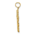 Load image into Gallery viewer, 14K Yellow Gold Stick Cross With Lace Trim Charm Pendant
