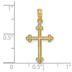 Load image into Gallery viewer, 14K Yellow Gold Cross With Spade Tip Edges Charm Pendant
