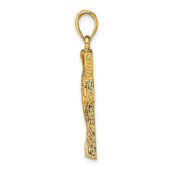 14K Yellow Gold Polished and Cut-Out Design Cross Charm Pendant