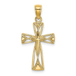 Load image into Gallery viewer, 14K Yellow Gold Polished and Cut-Out Design Cross Charm Pendant
