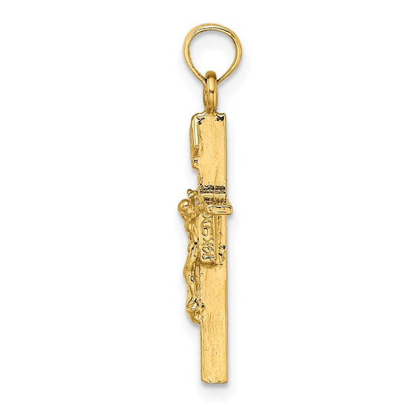 14K Yellow Gold Crucifix Charm Pendant