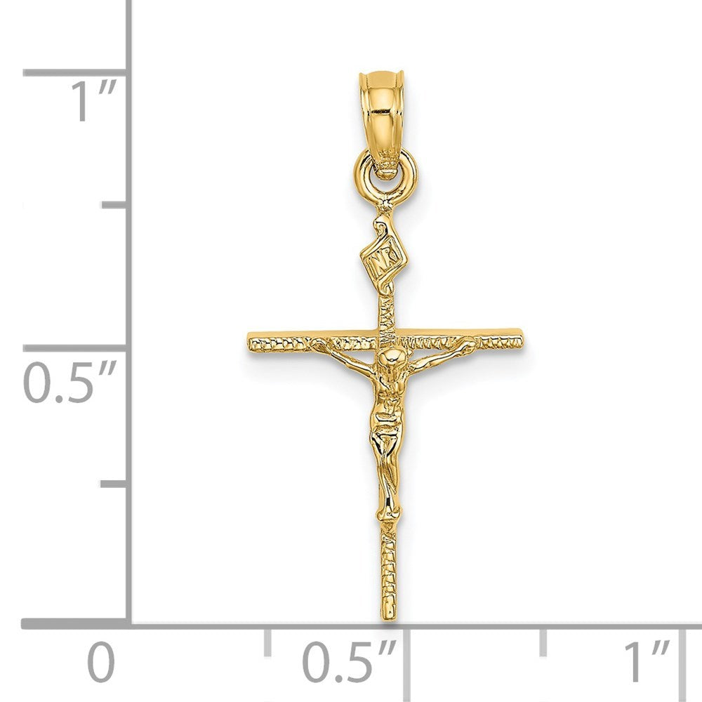 14K Yellow Gold Crucifix Charm Pendant