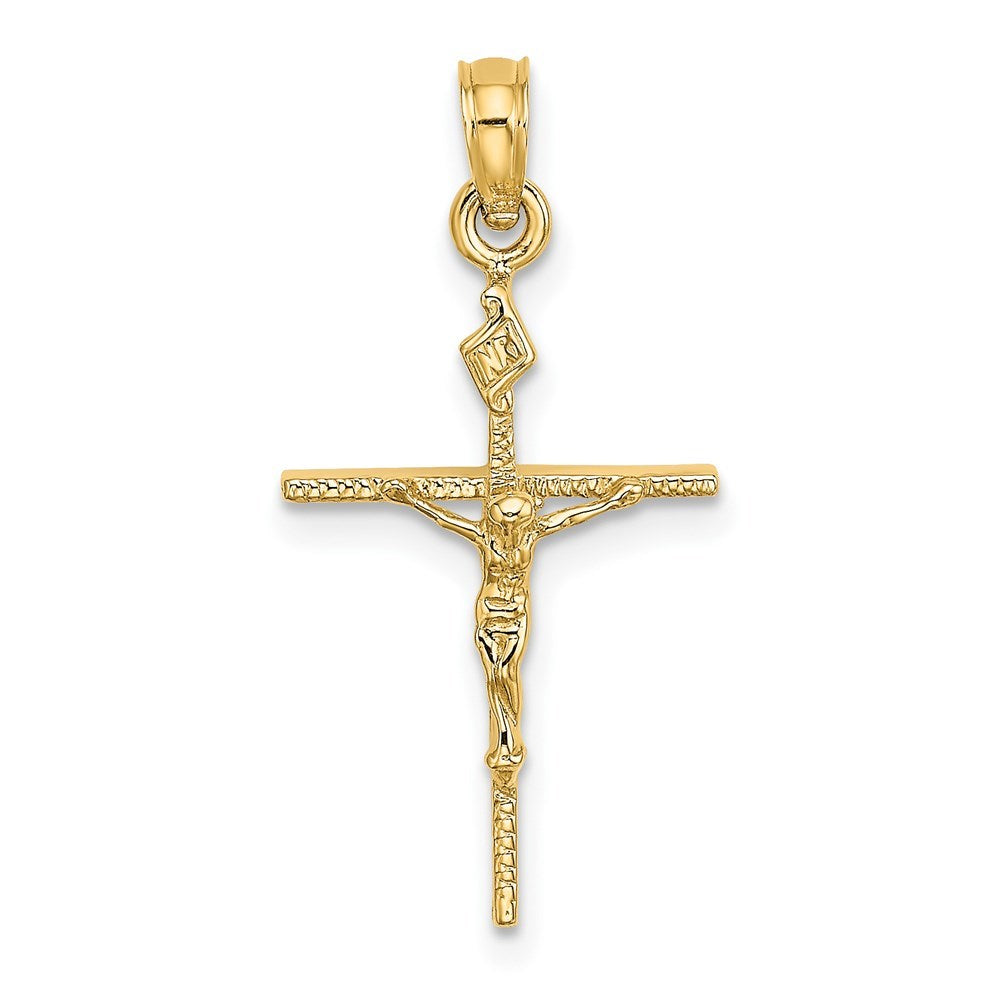 14K Yellow Gold Crucifix Charm Pendant